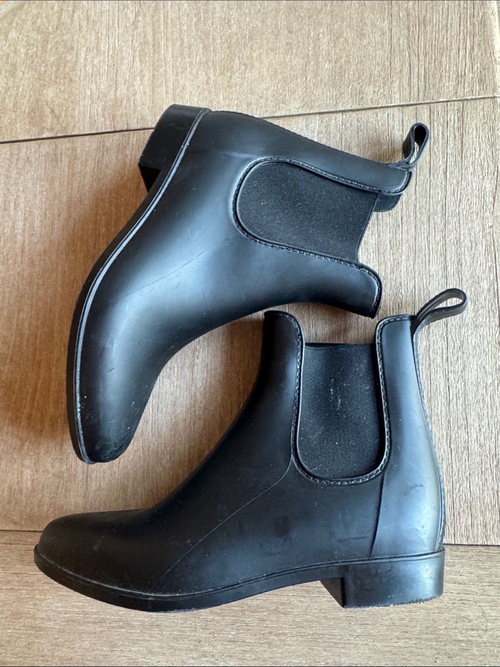 J. Crew Black Chelsea Rain Boots